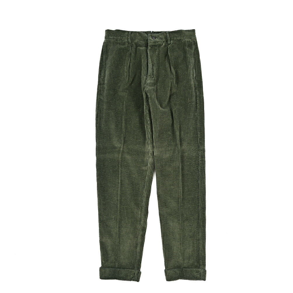 BERWICH “CHIAIA LONG-GD” コットン100% 太畝コーデュロイワンタックパンツ