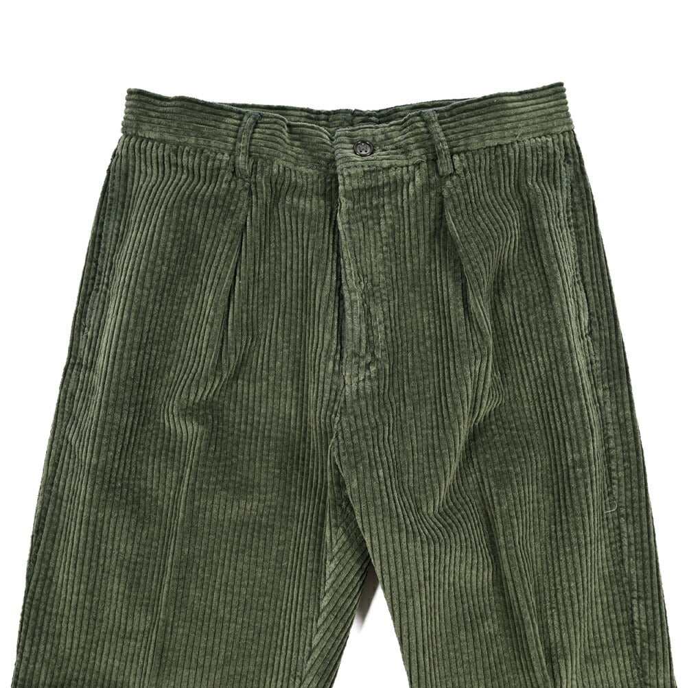 BERWICH “CHIAIA LONG-GD” コットン100% 太畝コーデュロイワンタックパンツ