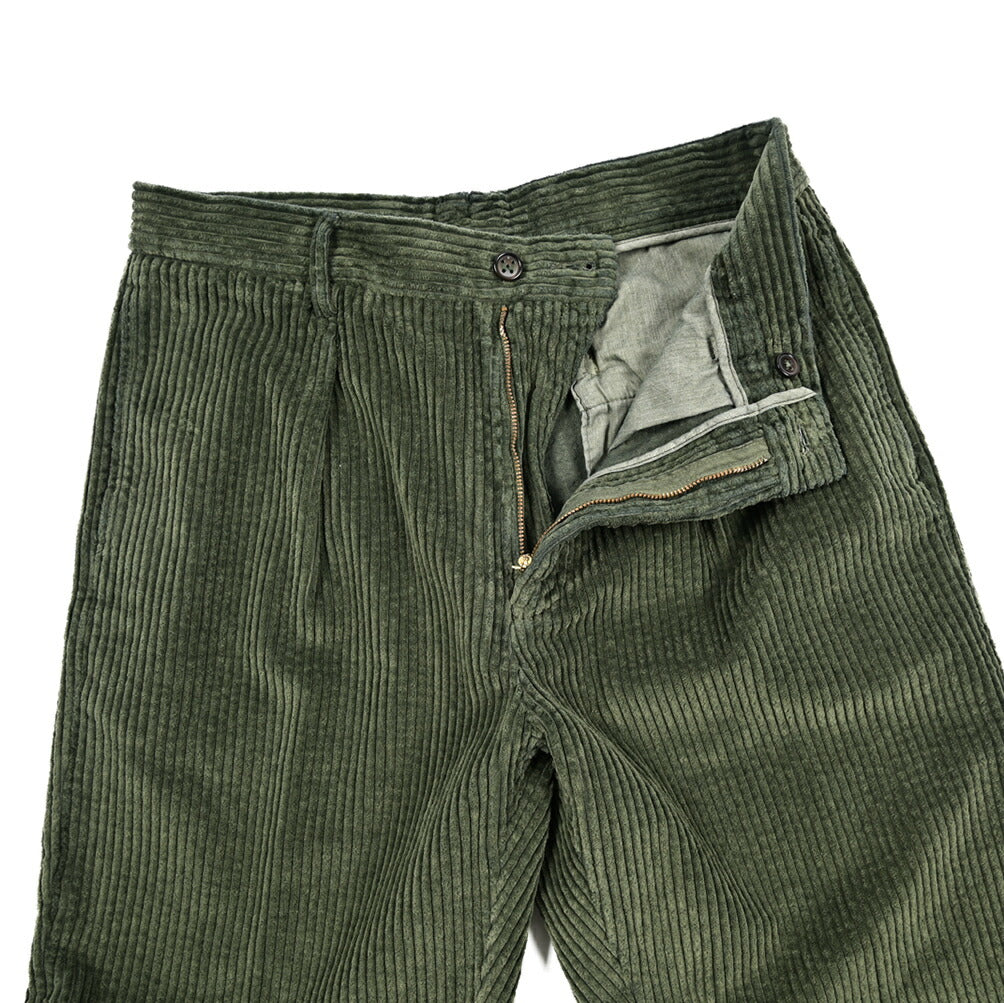 BERWICH “CHIAIA LONG-GD” コットン100% 太畝コーデュロイワンタックパンツ