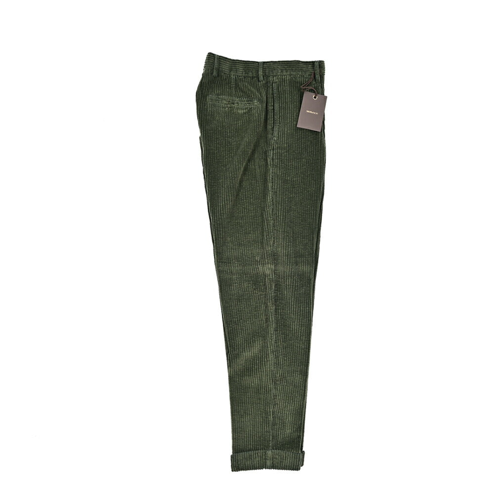 BERWICH “CHIAIA LONG-GD” コットン100% 太畝コーデュロイワンタックパンツ