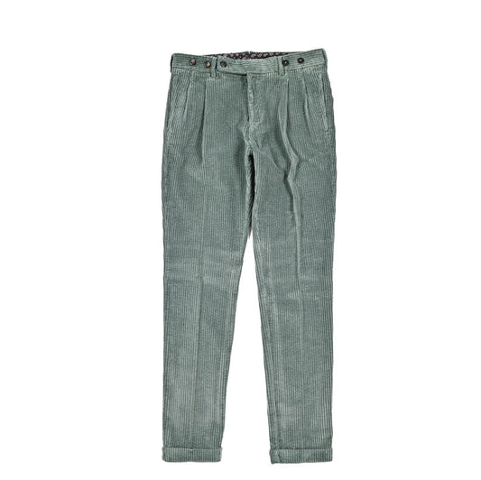 BERWICH “BARBER LONG-GD” コットン100% 太畝コーデュロイツータックパンツ