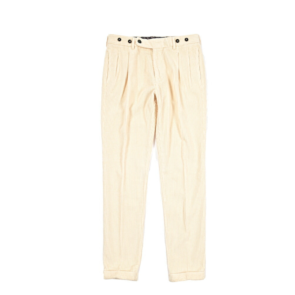 BERWICH “BARBER LONG-GD” コットン100% 太畝コーデュロイツータックパンツ