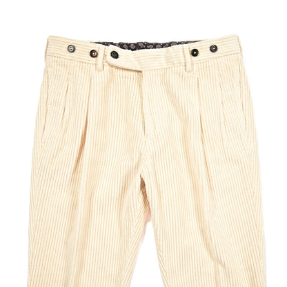 BERWICH “BARBER LONG-GD” コットン100% 太畝コーデュロイツータックパンツ