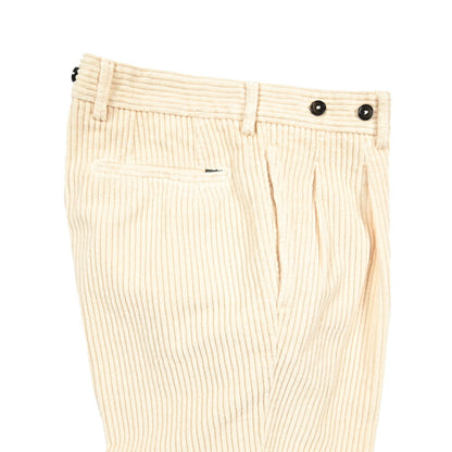BERWICH “BARBER LONG-GD” コットン100% 太畝コーデュロイツータックパンツ