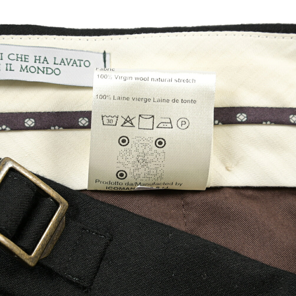 BERWICH “RETRO LONG” ウォッシャブルウール100% ワンタックスラックス