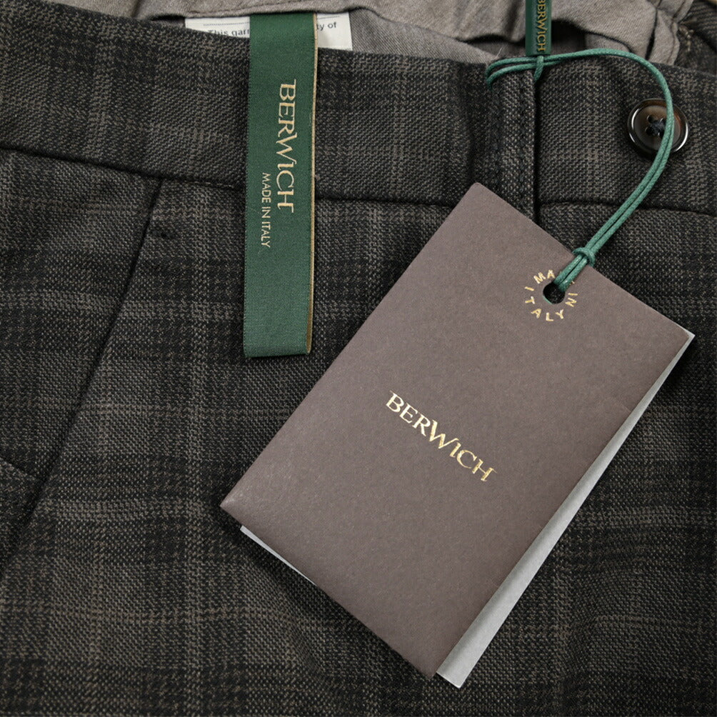 BERWICH “MORELLO-GD” ストレッチコットン ノータックチノパンツ