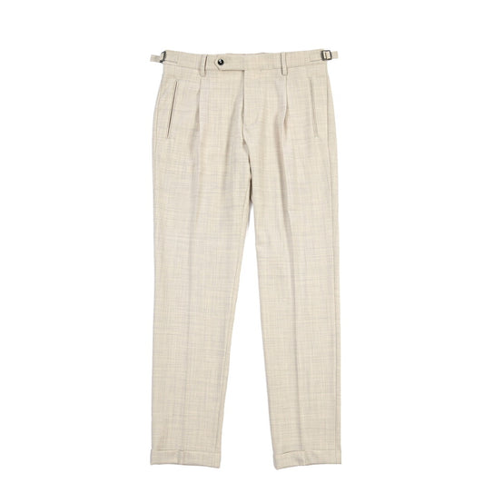 BERWICH “RETRO LONG” ストレッチウォッシャブルウールワンタックスラックス
