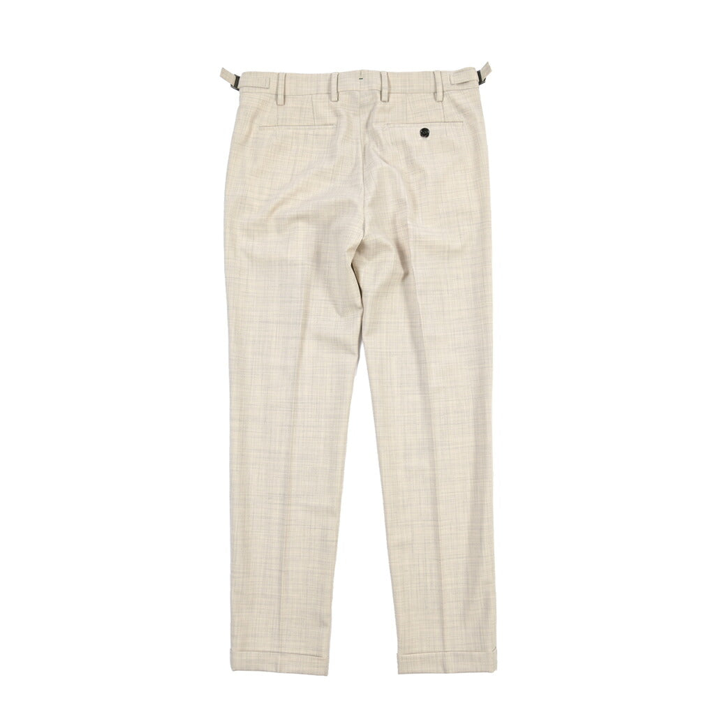 BERWICH “RETRO LONG” ストレッチウォッシャブルウールワンタックスラックス
