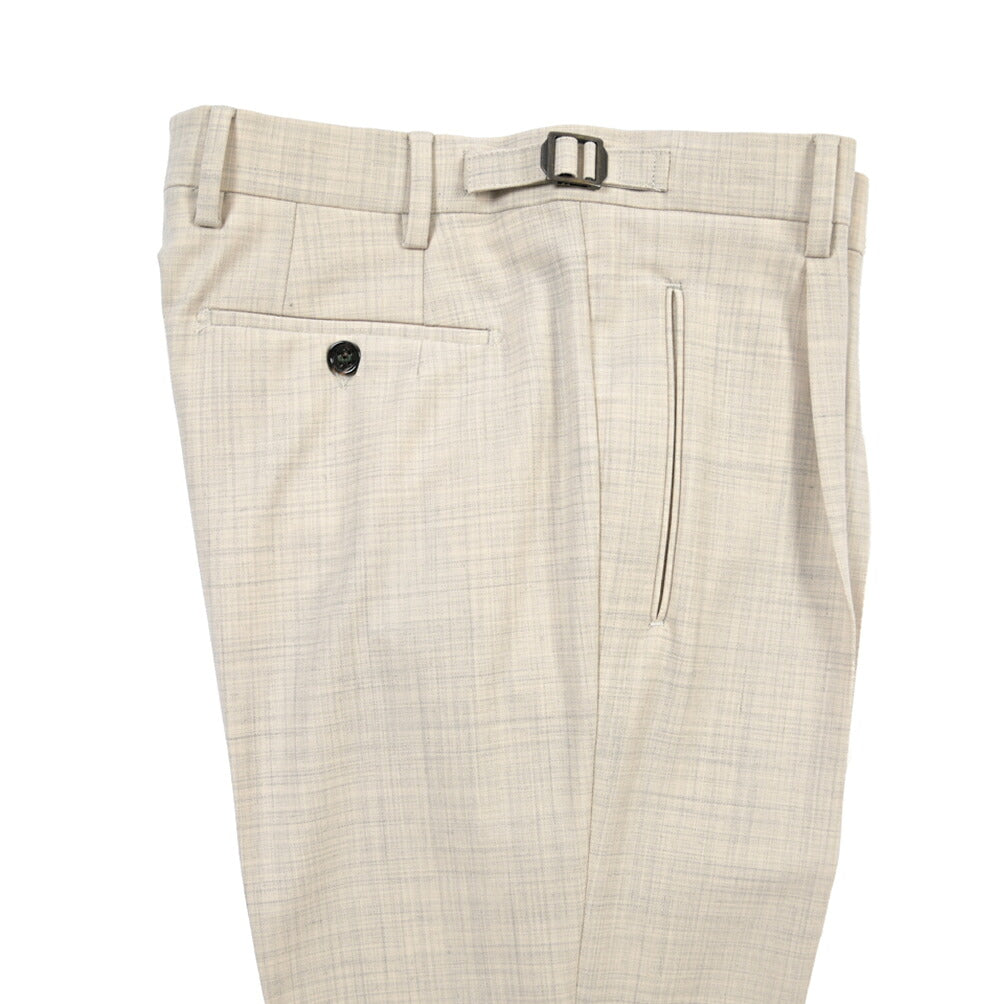 BERWICH “RETRO LONG” ストレッチウォッシャブルウールワンタックスラックス