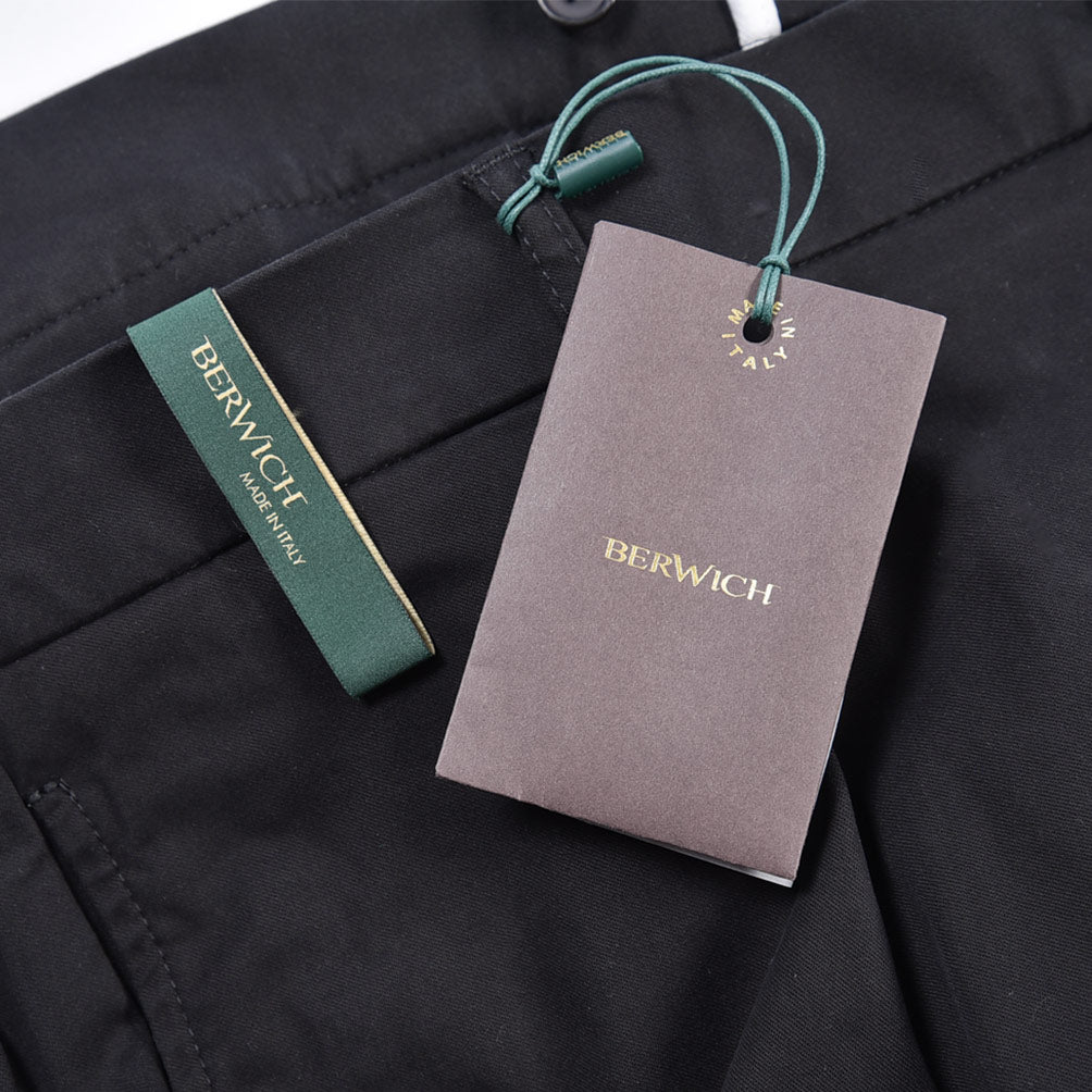 BERWICH “CHIAIA LONG-GD 1P” ストレッチコットン ワンタックチノパンツ
