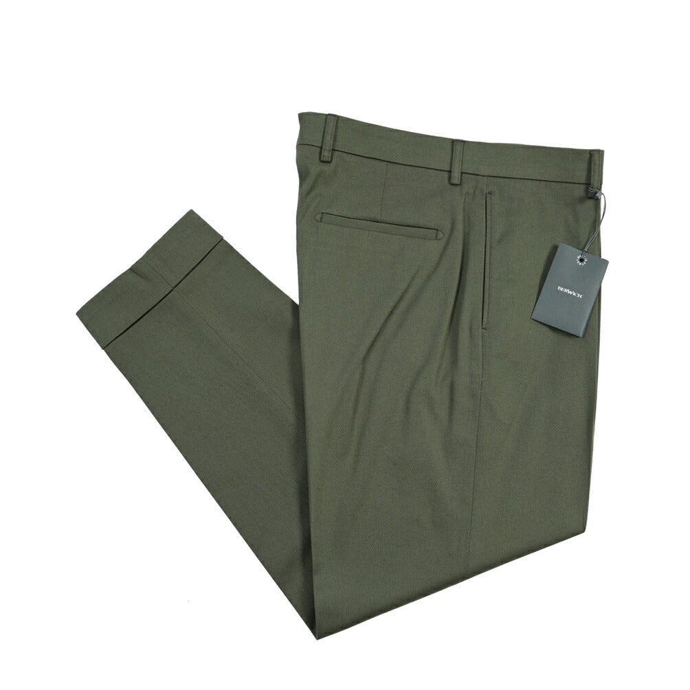 BERWICH “CHIAIA LONG 1P” ストレッチコットン ワンタックチノパンツ