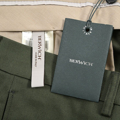 BERWICH “CHIAIA LONG 1P” ストレッチコットン ワンタックチノパンツ