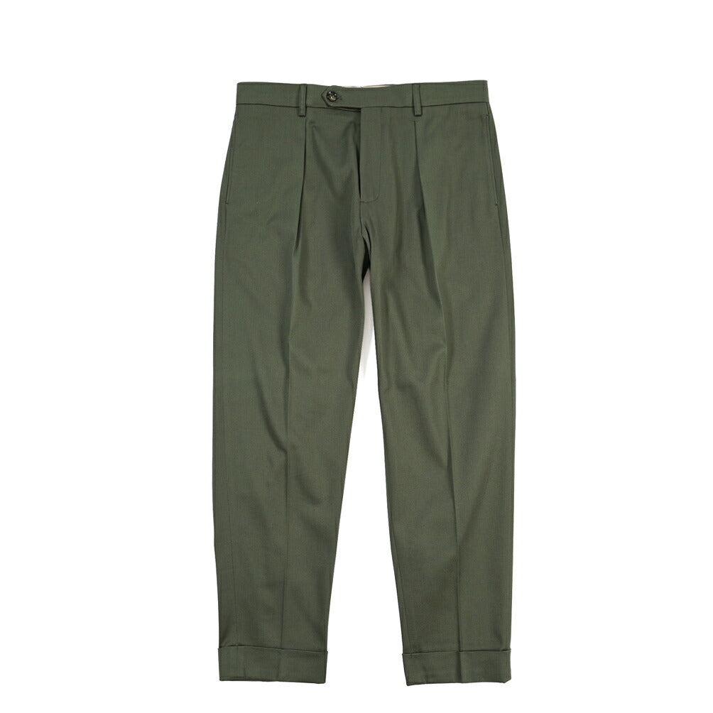 BERWICH “CHIAIA LONG 1P” ストレッチコットン ワンタックチノパンツ