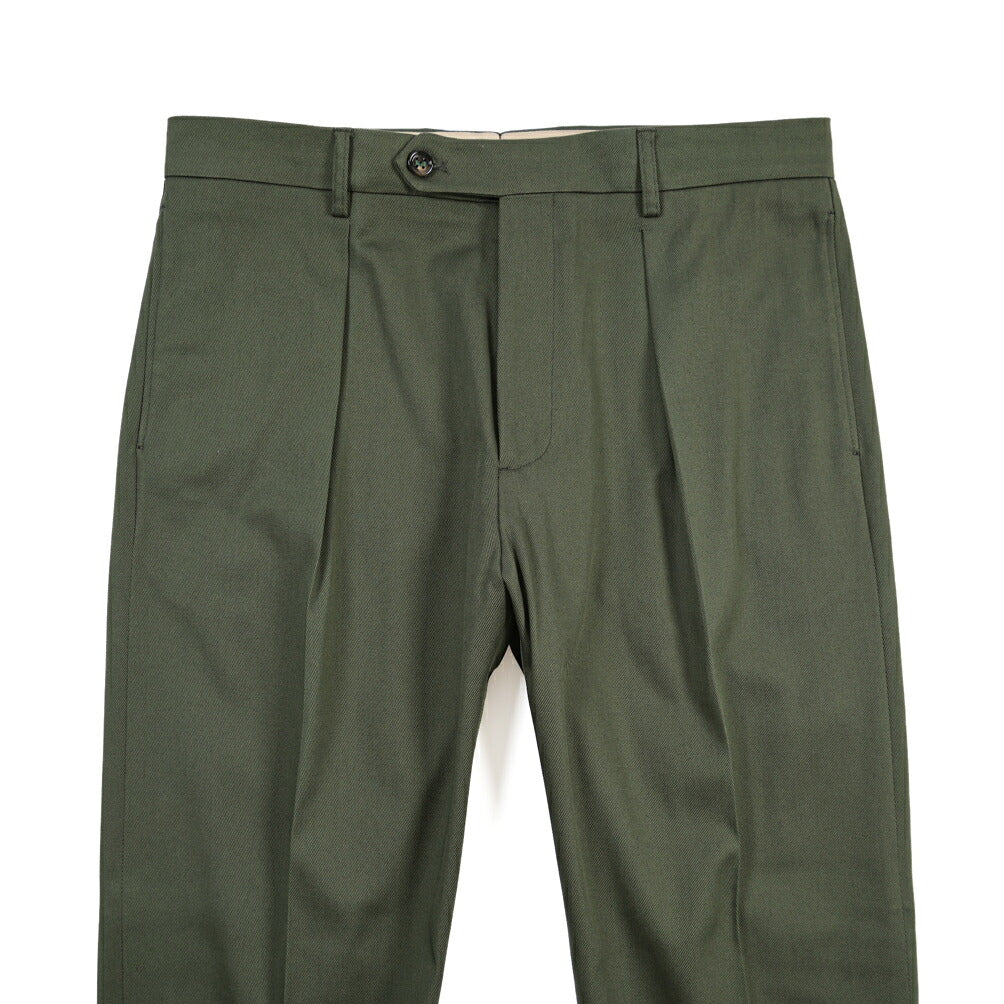 BERWICH “CHIAIA LONG 1P” ストレッチコットン ワンタックチノパンツ