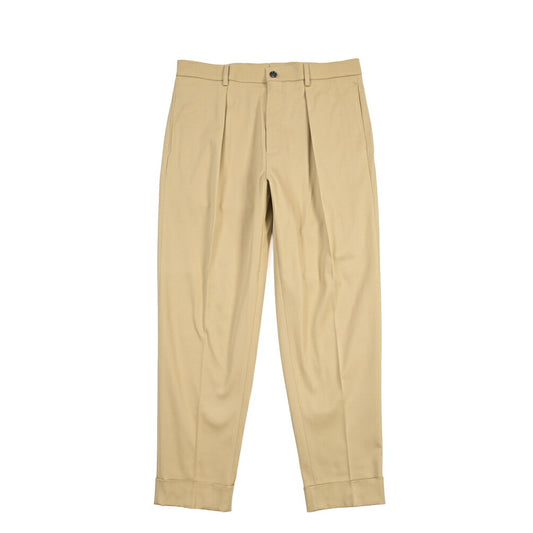 BERWICH “CHIAIA LONG 1P” ストレッチコットン ワンタックチノパンツ