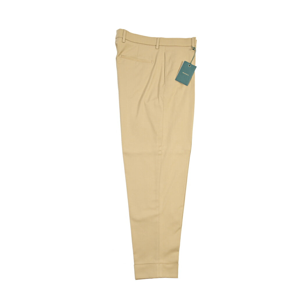 BERWICH “CHIAIA LONG 1P” ストレッチコットン ワンタックチノパンツ