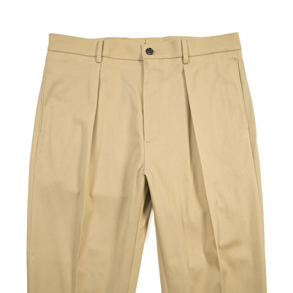 BERWICH “CHIAIA LONG 1P” ストレッチコットン ワンタックチノパンツ