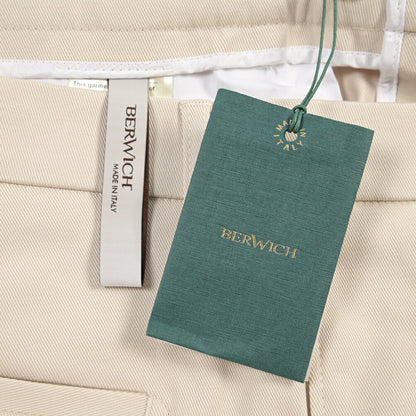 BERWICH “CHIAIA LONG 1P” ストレッチコットン ワンタックチノパンツ