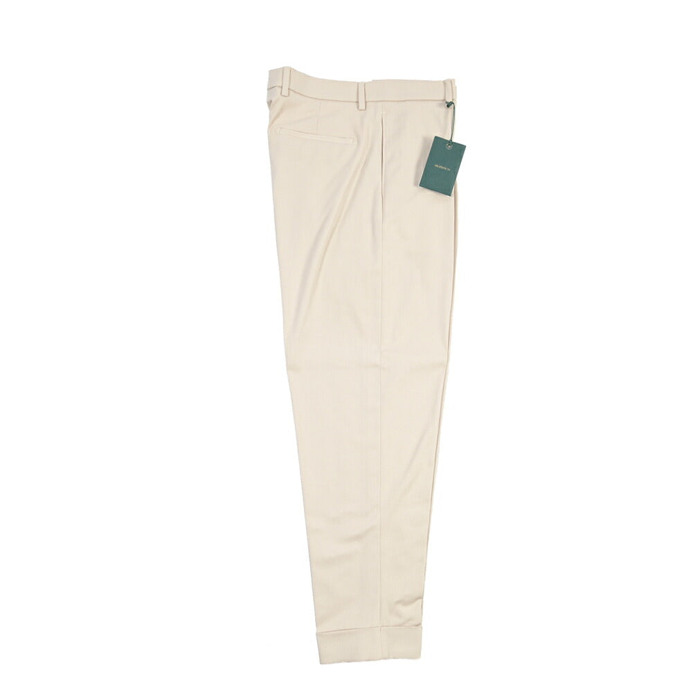 BERWICH “CHIAIA LONG 1P” ストレッチコットン ワンタックチノパンツ