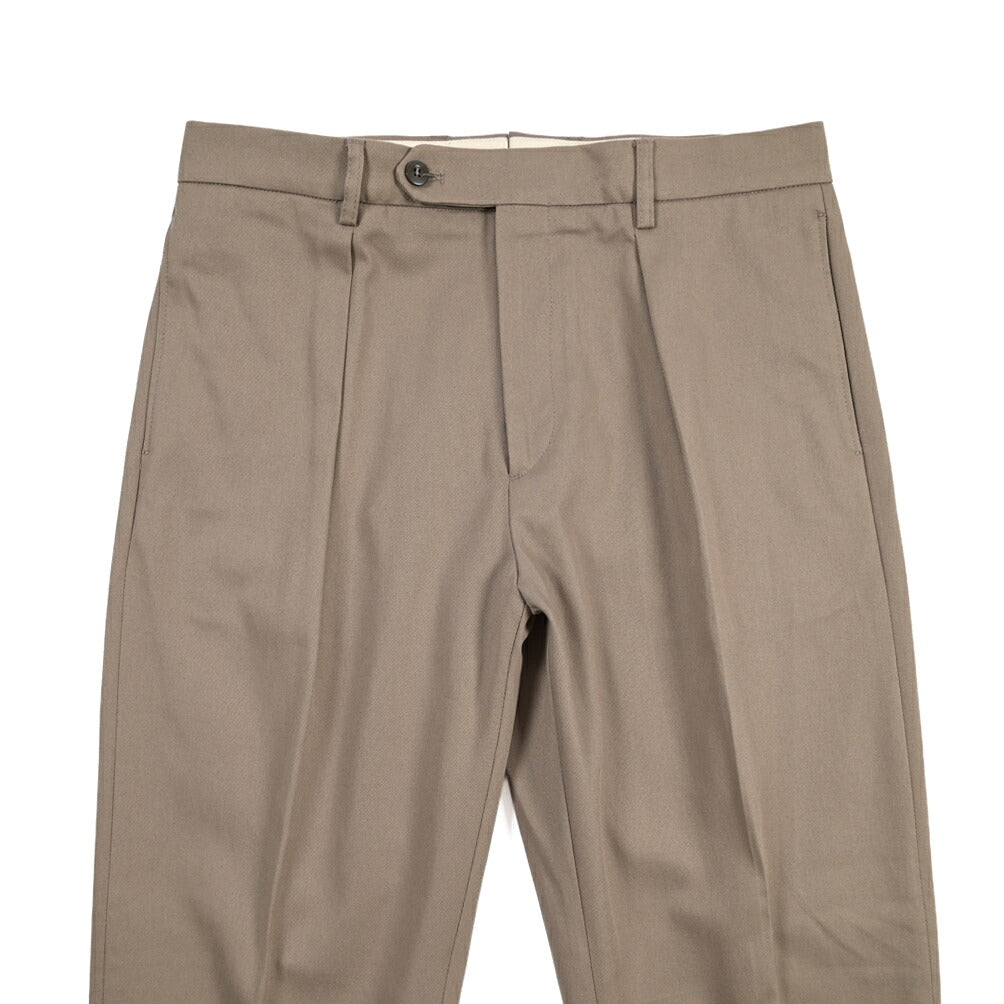 BERWICH “CHIAIA LONG 1P” コットン100% ワンタックチノパンツ