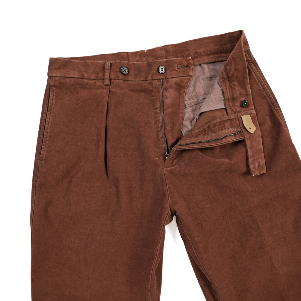 BERWICH “CHIAIA-GD” ストレッチコットン ワンタックチノパンツ