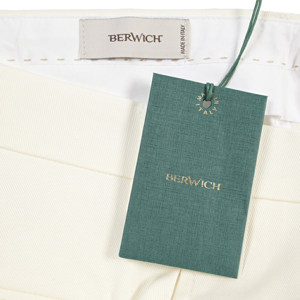 BERWICH “CHIAIAFF LONG” ストレッチコットン ノータックチノパンツ