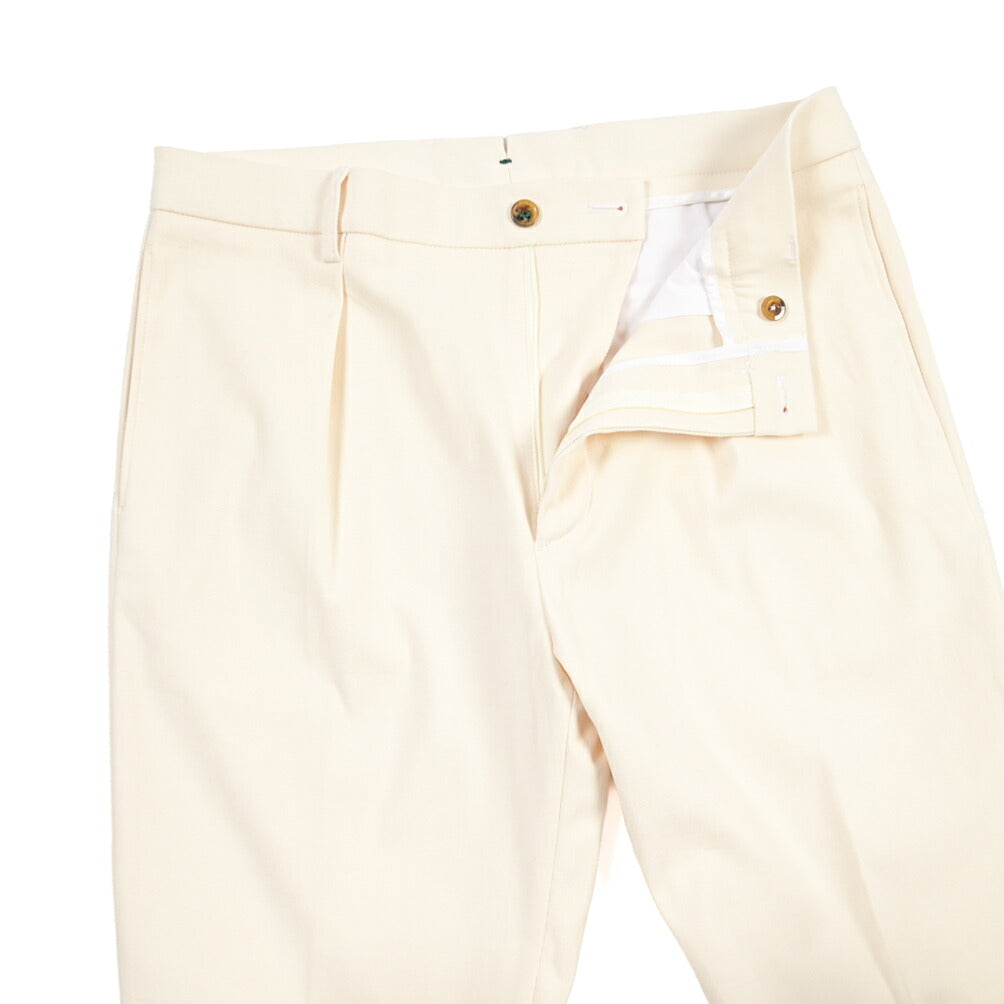 BERWICH “CHIAIA LONG 1P” ストレッチコットン ワンタックチノパンツ
