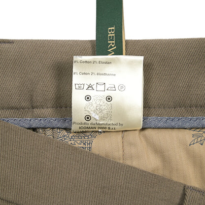 BERWICH “CHIAIA LONG 1P” ストレッチコットン ワンタックチノパンツ