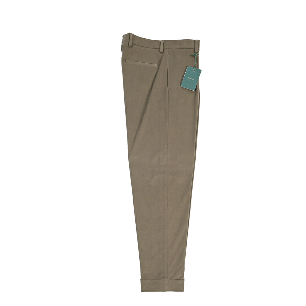 BERWICH “CHIAIA LONG 1P” ストレッチコットン ワンタックチノパンツ