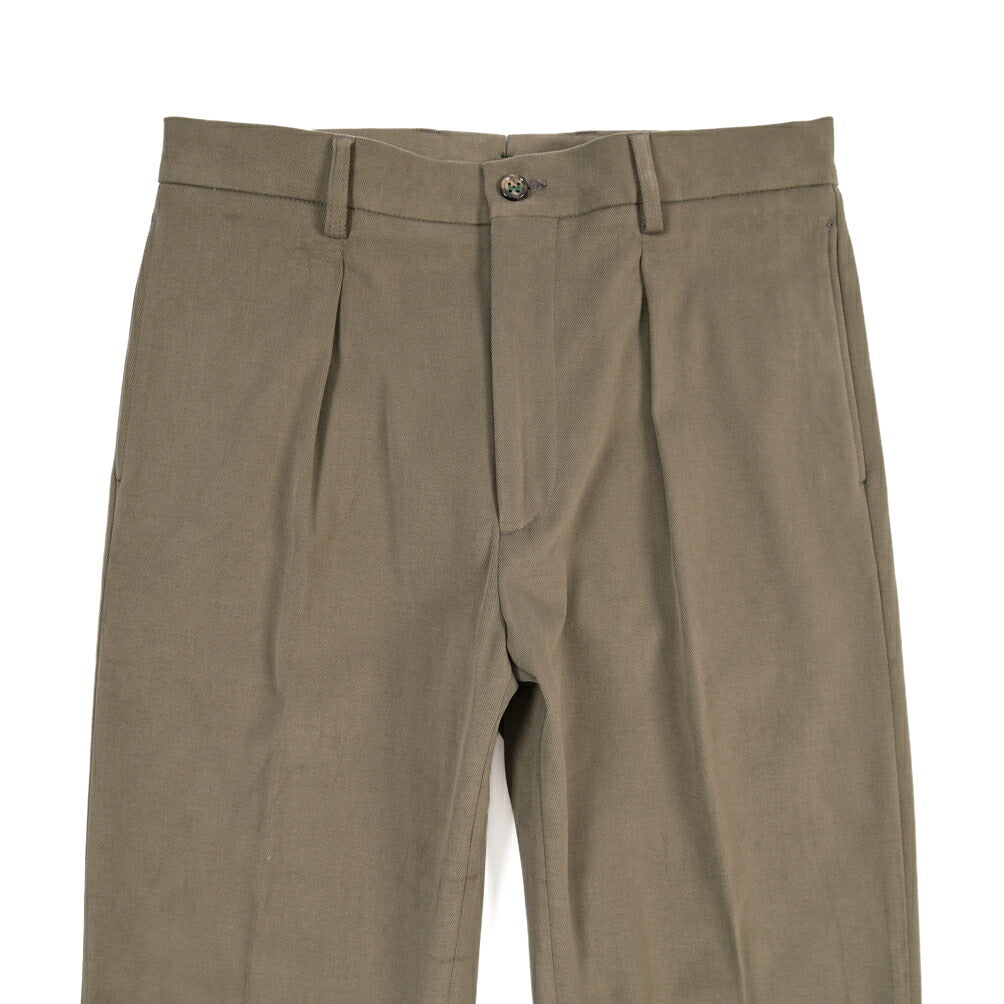 BERWICH “CHIAIA LONG 1P” ストレッチコットン ワンタックチノパンツ