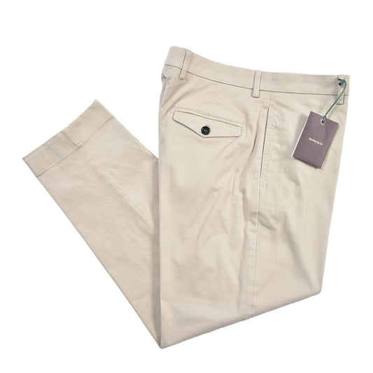 BERWICH “LUCANO CROP” ストレッチコットン ノータックチノパンツ
