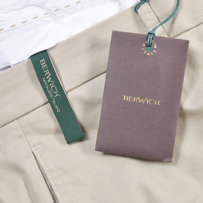 BERWICH “LUCANO CROP” ストレッチコットン ノータックチノパンツ