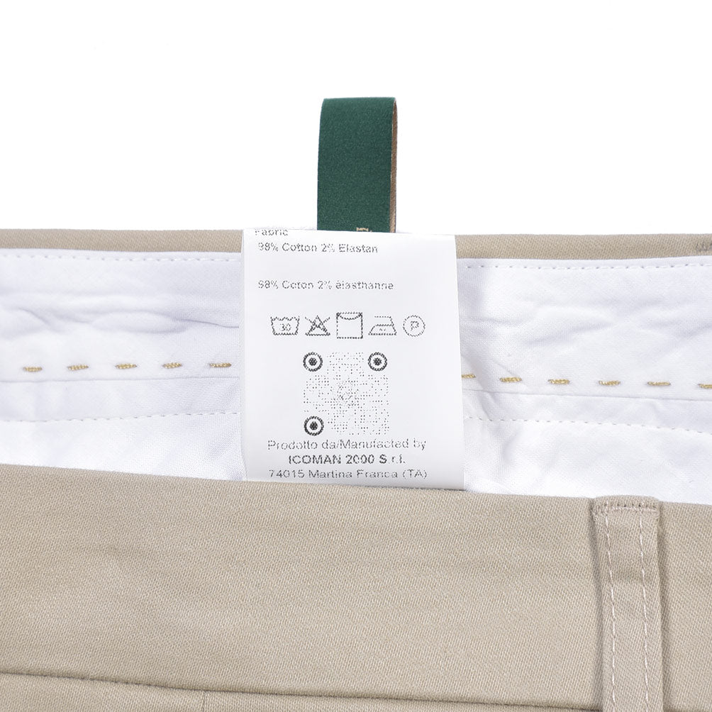 BERWICH “LUCANO CROP” ストレッチコットン ノータックチノパンツ