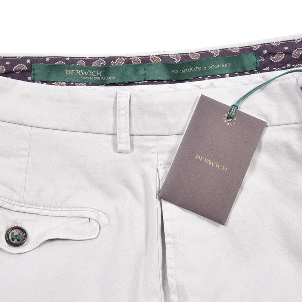BERWICH “LUCANO CROP” リヨセル混コットン ノータックパンツ