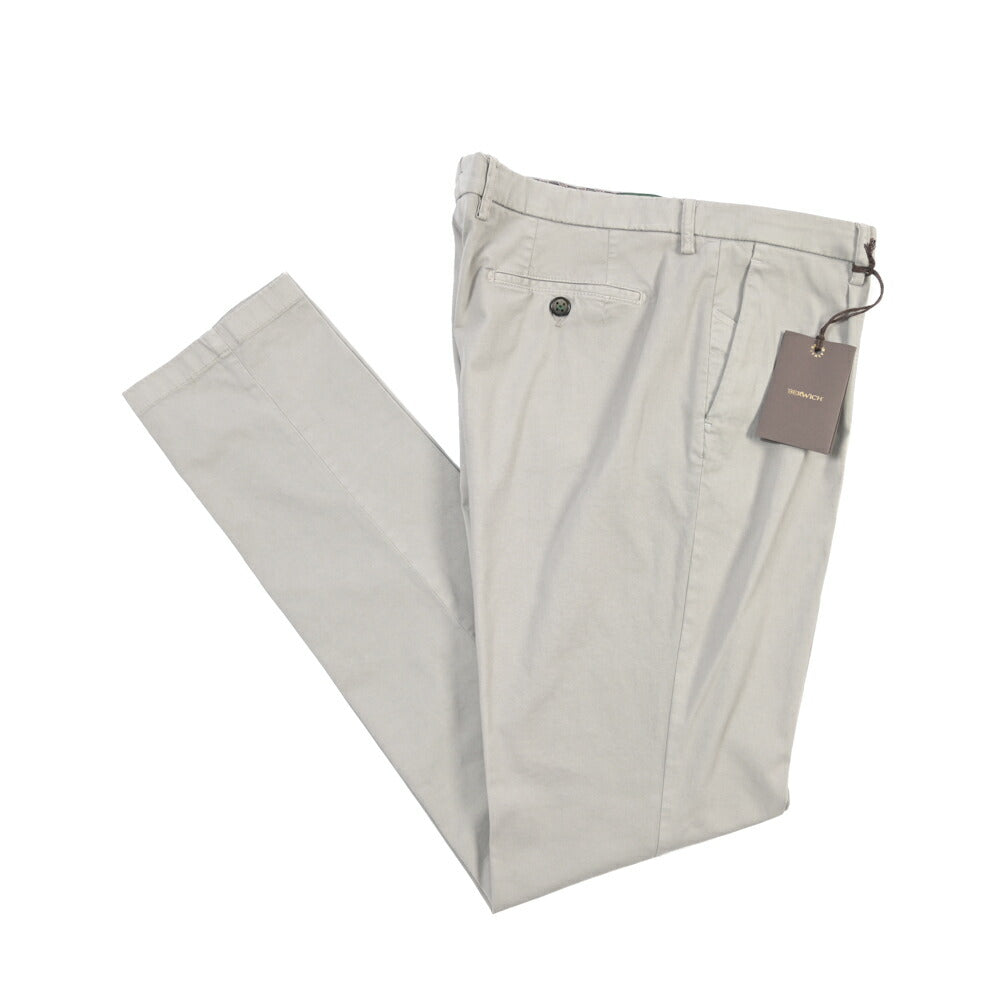 BERWICH “MORELLO 1P-GD” リヨセル混コットン ワンタックチノパンツ
