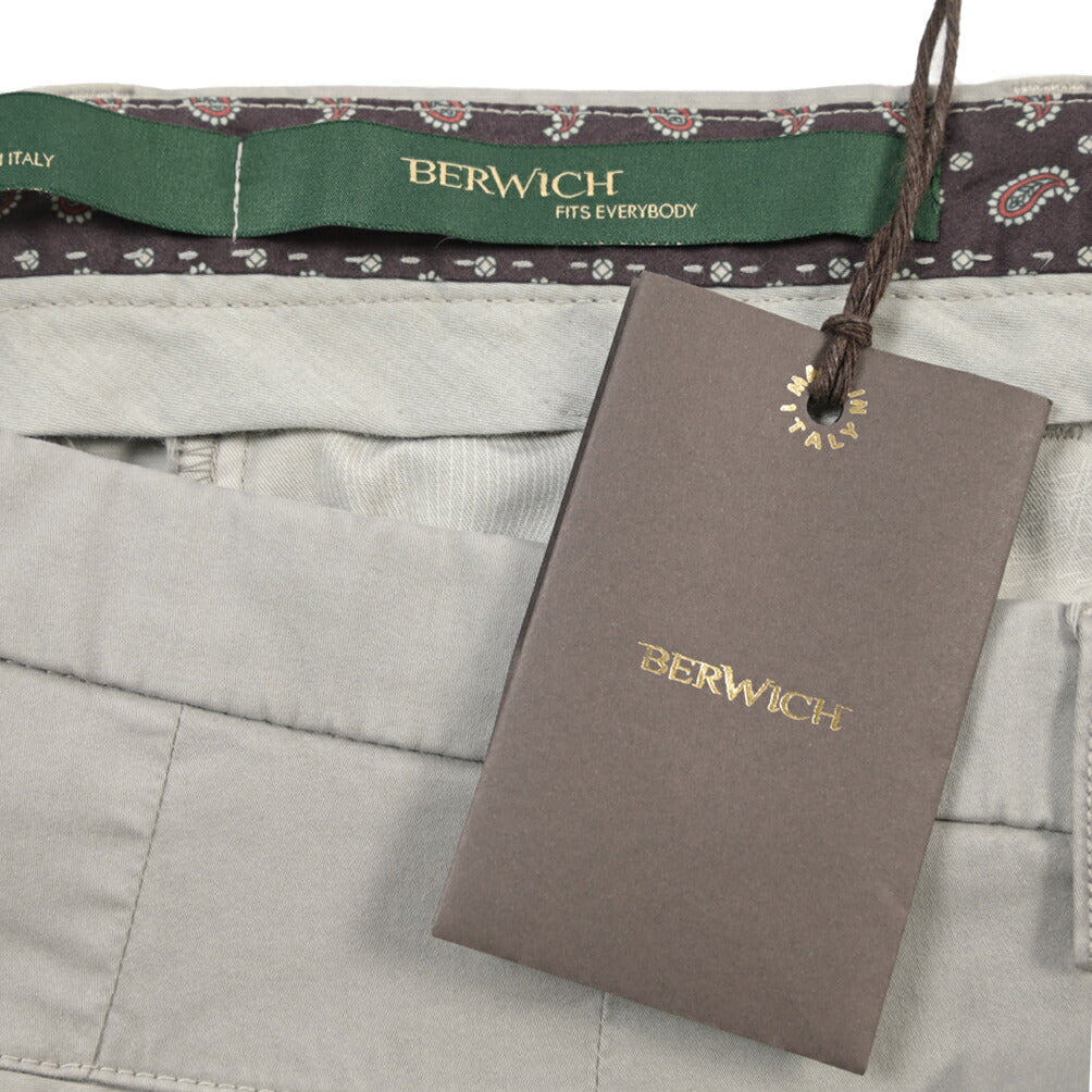 BERWICH “MORELLO 1P-GD” リヨセル混コットン ワンタックチノパンツ