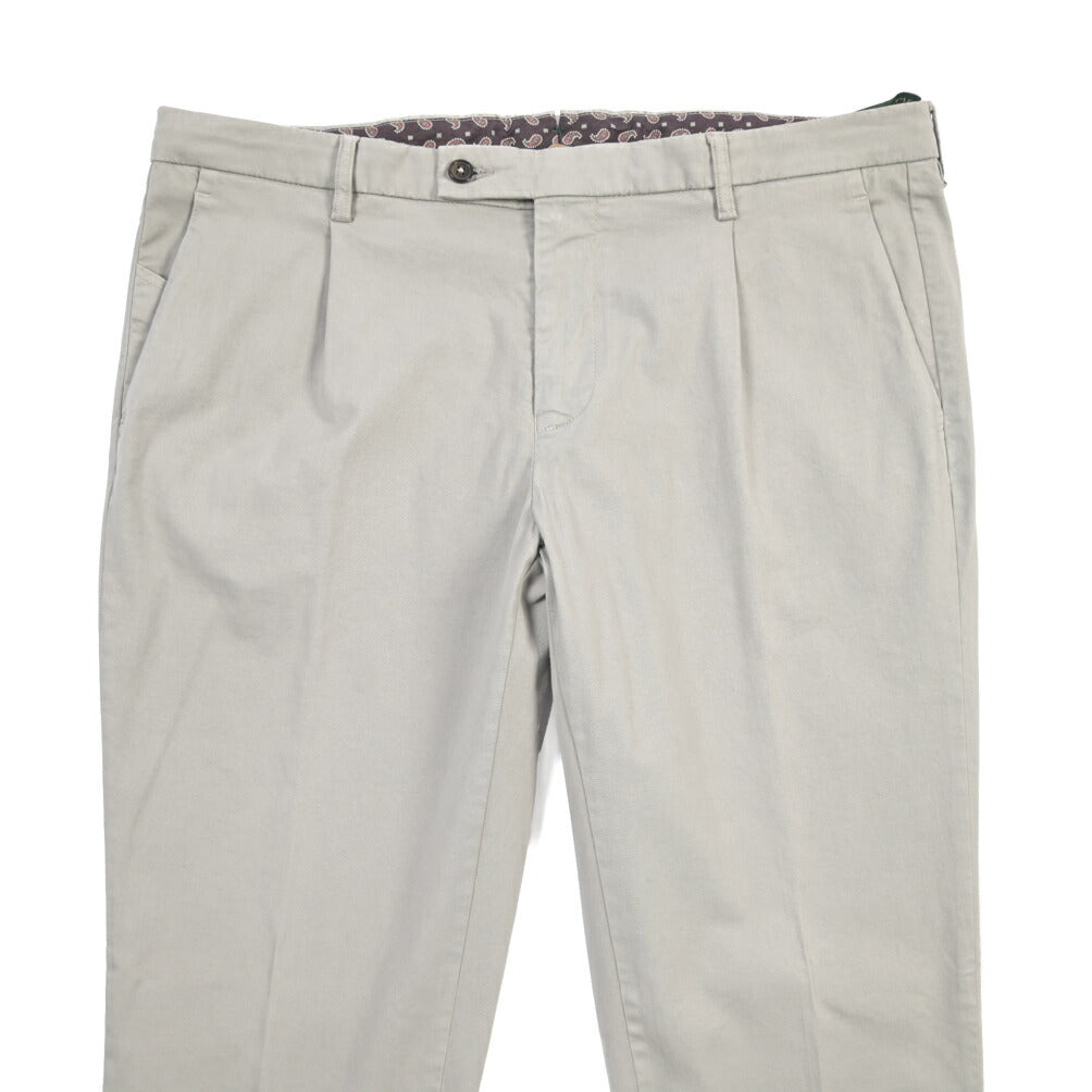 BERWICH “MORELLO 1P-GD” リヨセル混コットン ワンタックチノパンツ