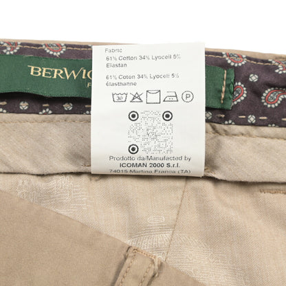 BERWICH “MORELLO1P-GD” リヨセル混コットン ワンタックチノパンツ