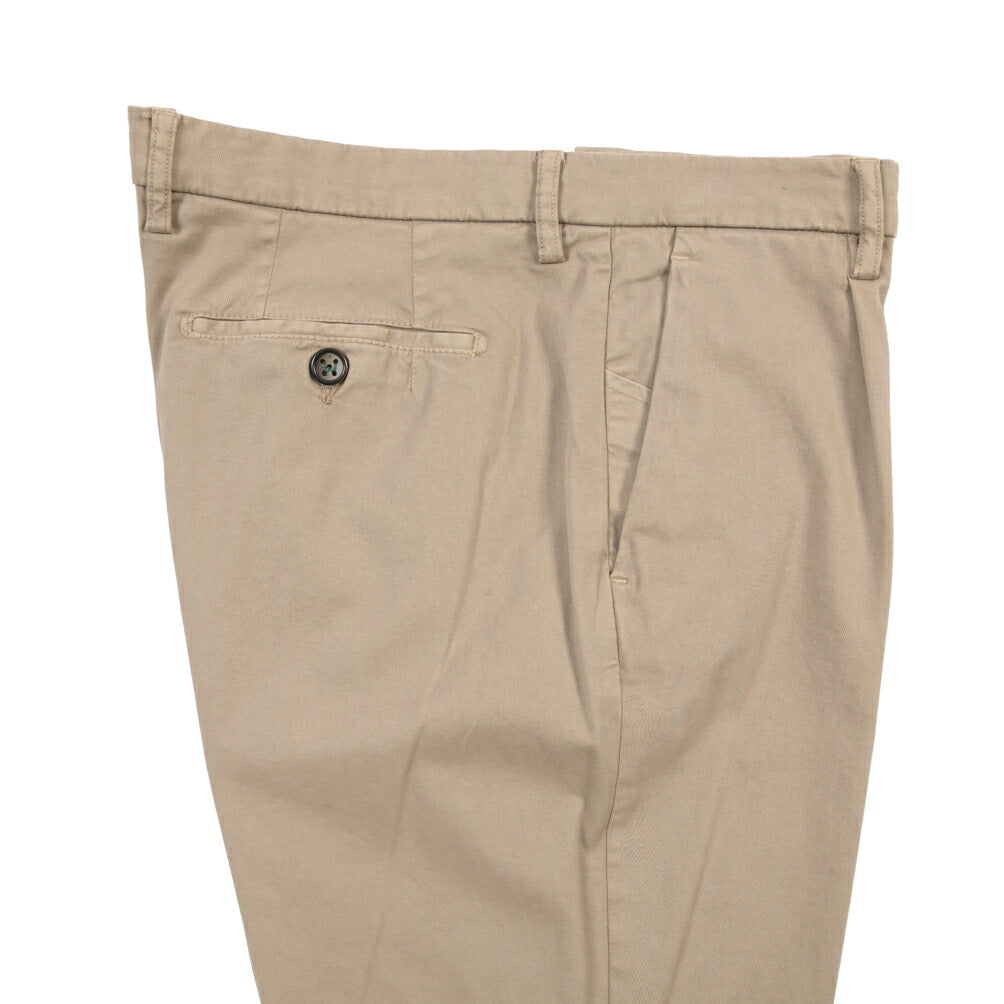 BERWICH “MORELLO1P-GD” リヨセル混コットン ワンタックチノパンツ