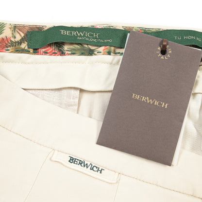 BERWICH “MORELLO-GD” ビスコース混コットン ノータックチノパンツ