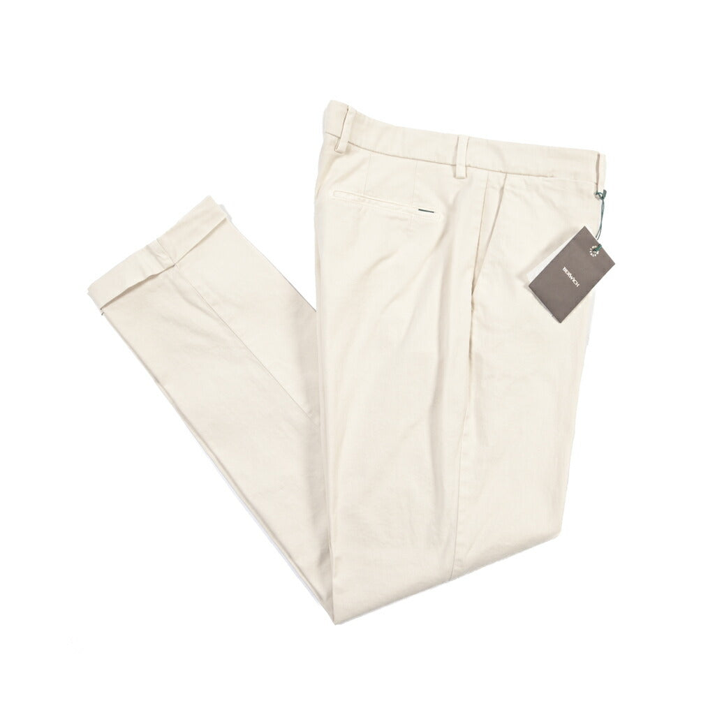 BERWICH “YRETRO-GD” ストレッチコットン ノータックチノパンツ