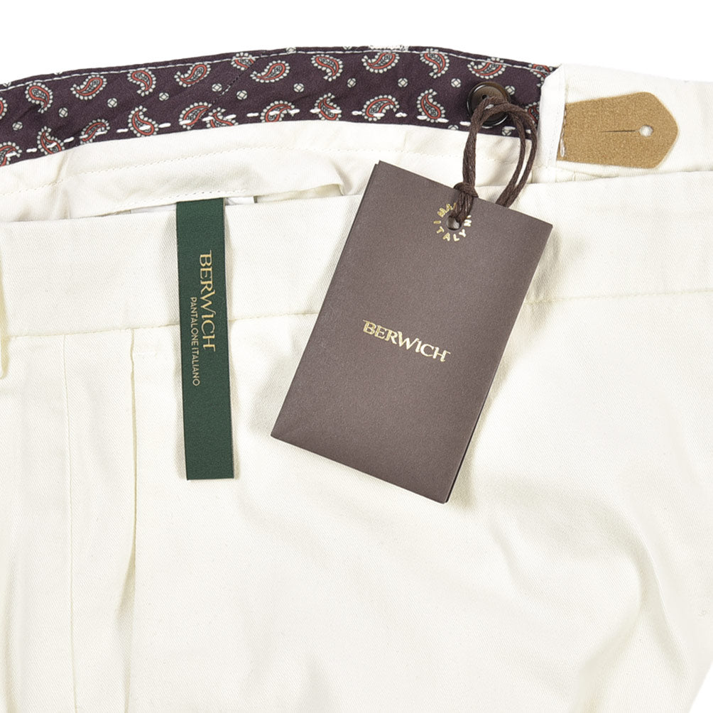 BERWICH “YRETRO LONG-GD” ストレッチコットン ノータックチノパンツ