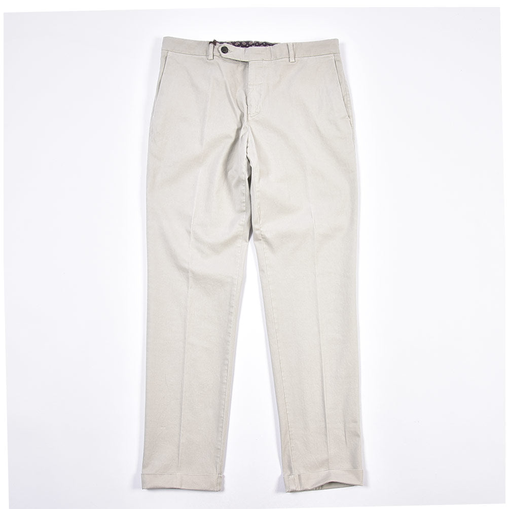 BERWICH “YRETRO LONG” ストレッチコットン ノータックチノパンツ