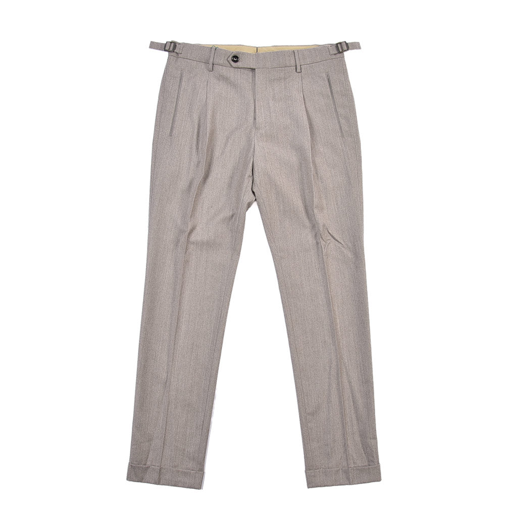 BERWICH “LUX RETRO LONG” カシミヤ混ウール ワンタックスラックス
