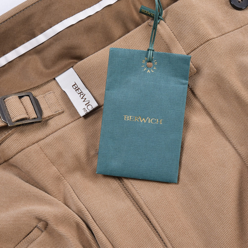 BERWICH “RETRO LONG” ストレッチコットン ワンタックパンツ