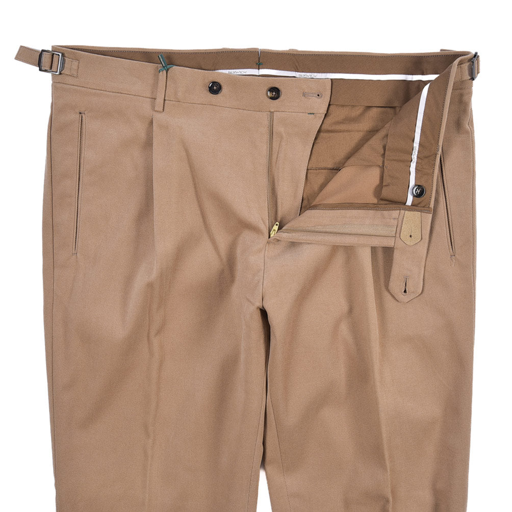 BERWICH “RETRO LONG” ストレッチコットン ワンタックパンツ