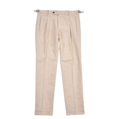 BERWICH “LUX RETRO LONG” ストレッチコットン ワンタックパンツ