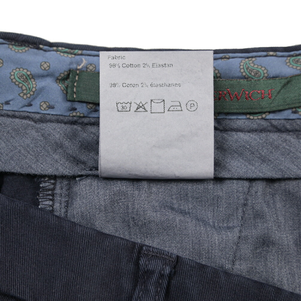 BERWICH “SC SLIM-GD” ストレッチコットン ノータックチノパンツ