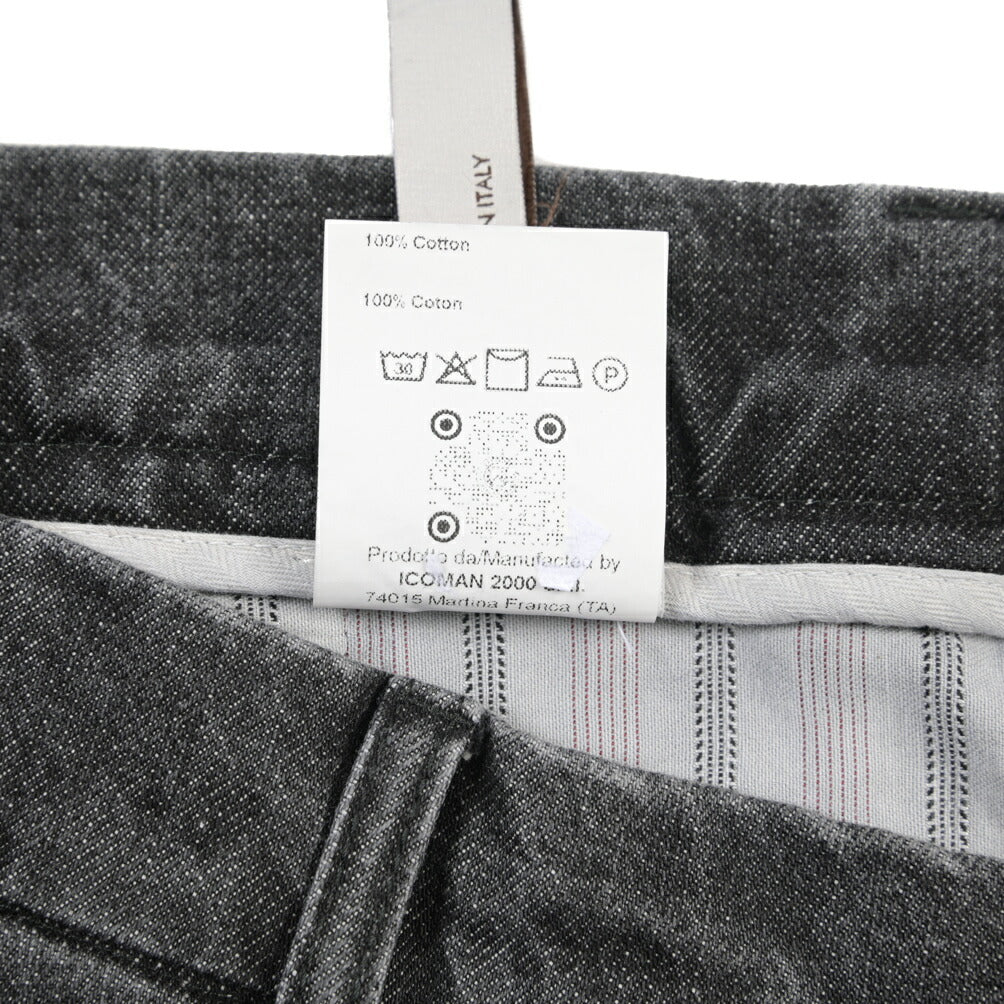 BERWICH “CHIAIA LONG-GD” コットン100%デニム ワンタックスラックス