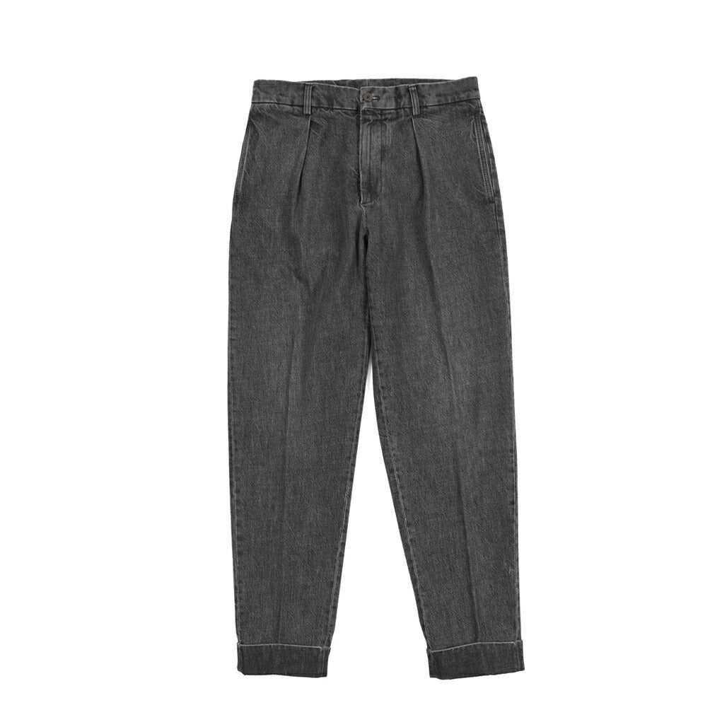 BERWICH “CHIAIA LONG-GD” コットン100%デニム ワンタックスラックス